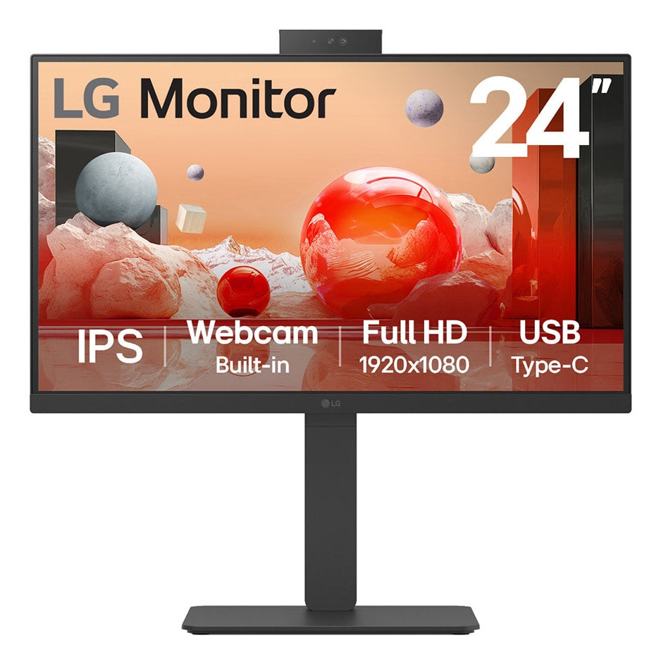Monitor Profesional LG 24BA850-B 23.8"/ Full HD/ Webcam/ Multimedia/ preto
